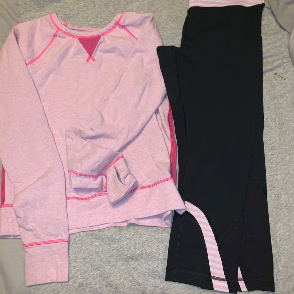 Pink lululemon long sleeve top